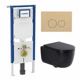Geberit QeramiQ Dely Swirl Toiletset - Mat Zwart