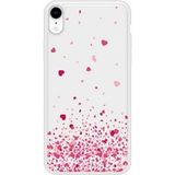 Apple iPhone XR Confettis de coeurs rose Verstevigd hoesje met sublimatie bedrukking