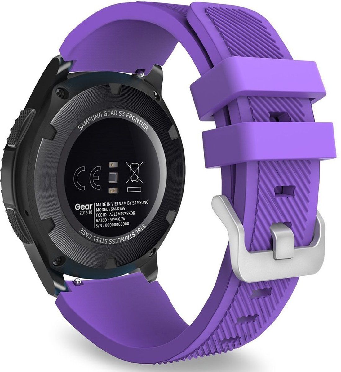 Strap-it Smartwatch bandje 20mm - siliconen bandje geschikt voor Samsung Galaxy Watch 41mm/42mm, Active, Active2, Venu, SQ, Amazfit GTS, GTS 2, Bip - paars