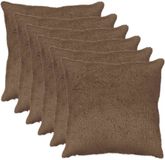 vidaXL Kussensloop 6 stuks Lichtbruin 60 x 60 cm Nep Konijnenbont