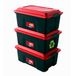 SUNDIS Locker, opbergbox met clip-on deksel, 40L, stapelbaar, set van 3
