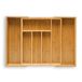 Relaxdays Bestekbak Bamboe Uitschuifbare Besteklade Keuken Organizer 5 x 29-48 x 34 cm Naturel