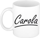 Bellatio Decorations Shoppartners Bv Carola Naam koffiemok - beker - met sierlijke letters - wit