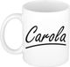 Bellatio Decorations Shoppartners Bv Carola Naam koffiemok - beker - met sierlijke letters - wit