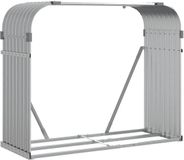 vidaXL Haardhoutopslag 120x45x100 cm Gegalvaniseerd Staal Lichtgrijs