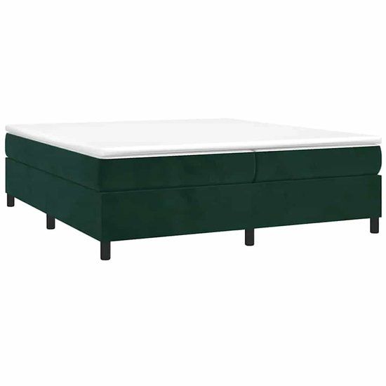 vidaXL Boxspring met matras fluweel donkergroen 200x200 cm