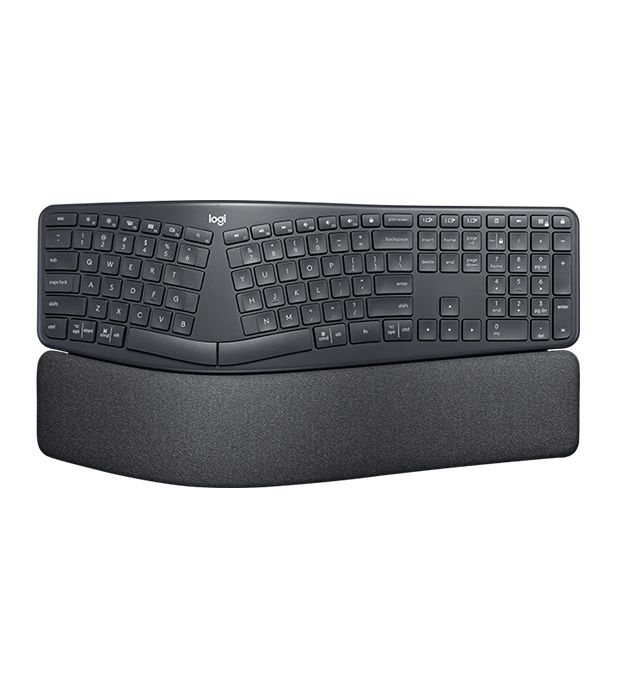 Logitech ERGO K860 Draadloos Ergonomisch Toetsenbord met Polssteun - QWERTY Scandinavisch - Grafiet