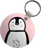 Merkloos / Sans marque TheKeyMeister B.V. Sleutelhanger - Pinguïn - Kind - Roze - Plastic - Rond - Uitdeelcadeautjes