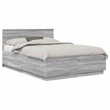vidaXL Bedframe met hoofdeinde, Grijs Sonoma, 160 x 200 cm, Bewerkt Hout