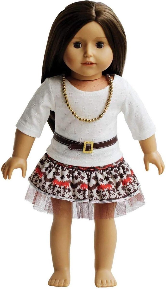 The New York Doll Collection Dolls Vintage Dress Set - Vintage Jurk Set voor 46cm Pop