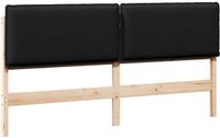 vidaXL - Gestoffeerd hoofdbord met hoofdeinde, natuurlijk en zwart, 200 cm