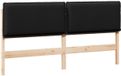 vidaXL - Gestoffeerd hoofdbord met hoofdeinde, natuurlijk en zwart, 200 cm