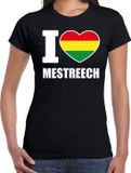 Bellatio Decorations Carnaval t-shirt I love Mestreech voor dames - zwart - Maastricht - Carnavalshirt / verkleedkleding M
