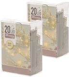 Merkloos Kerstverlichting - 2x - op batterij - warm - wit - 20 lampjes - 2 meter