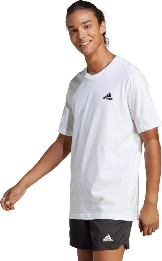 Adidas Essentials Single Jersey Embroidered Small Logo, T-shirt, wit, XL, man