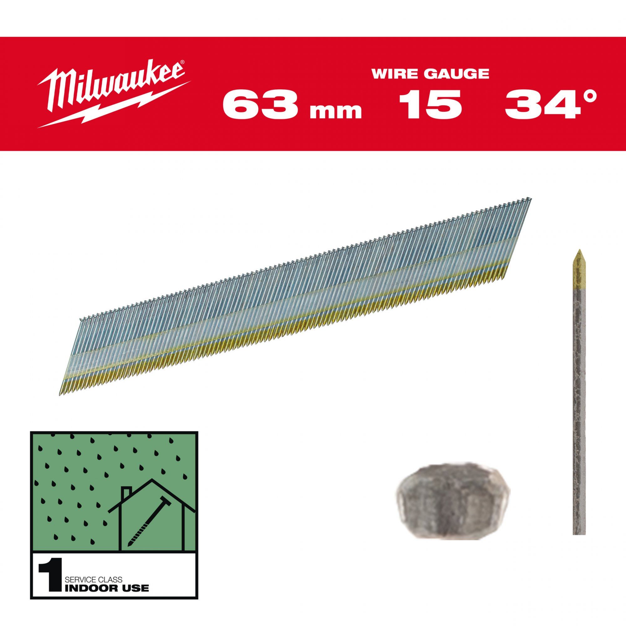 Milwaukee 4932492578 Nagels 15G/34/63mm/G/SC1-2, 2kpc