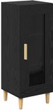 vidaXL - Dressoir - Zwart - Eiken - 34.5 x 32.5 x 90 cm - Bewerkt hout