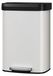 Poubelle de cuisine - Poubelle à pédale de 50 litres - Inox - Fermeture douce - Anti-odeur - Anti-traces de doigts - Blanc