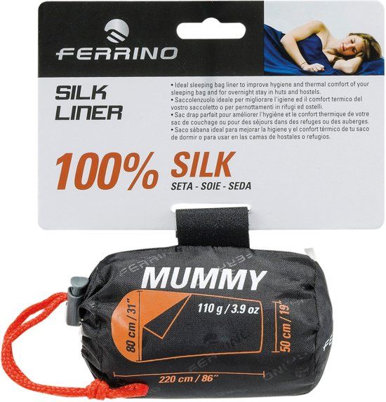 Ferrino Silk Liner Mummy Slaapzak Wit 220 X 50 Cm