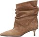 POSH by Poelman Poelman Luan enkellaarzen taupe suèdelook dames