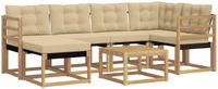 vidaXL - Buiten - bank - set - 7 - st - Wit - en - Beige