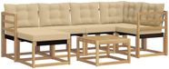vidaXL - Salon d'extérieur - 7 pièces - Blanc et Beige