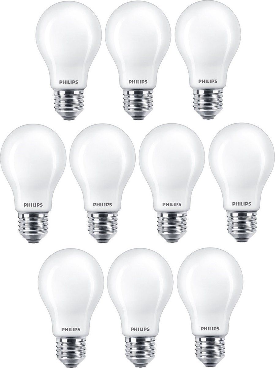 Philips LED Lamp E27 5.9W 2700K Mat Dimbare CRI90 - 10 Stuks