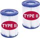 Filtre de piscine - 2 pièces - Cartouche de remplacement - Convient aux pompes de filtration 2006/3028 l/h - Papier ABS polyester - Diamètre 10,6 cm - Cartouche filtrante