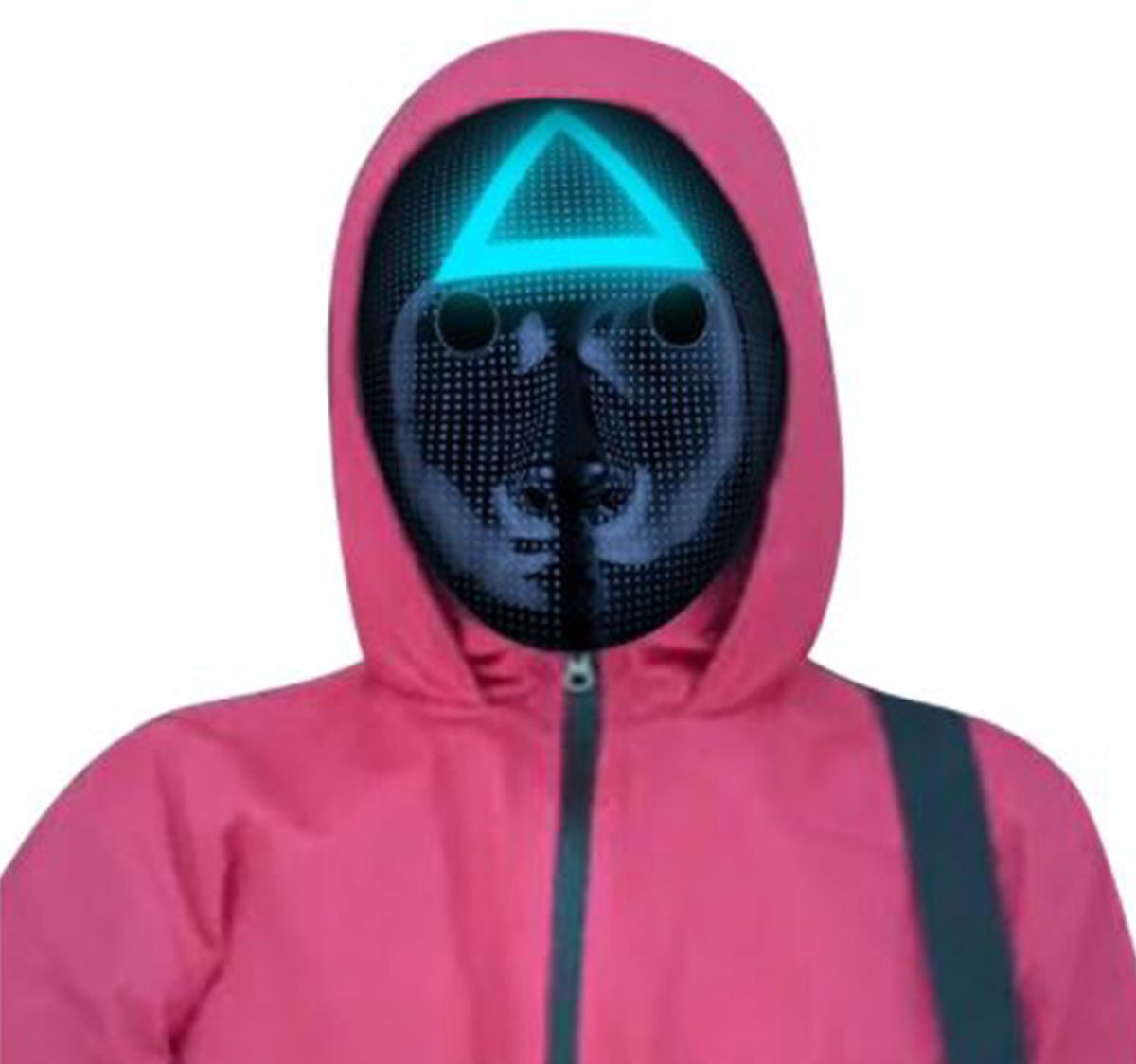 Partytrader Squid Game - LED masker driehoek - lichtgevend gezichtsmasker - Halloween costuum - Cosplay