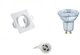 Osram - LED Spot Set - Parathom PAR16 927 36D - GU10 Fitting - Dimbaar - Inbouw Vierkant - Mat Wit - 3.7W - Warm Wit 2700K - Kantelbaar 80mm