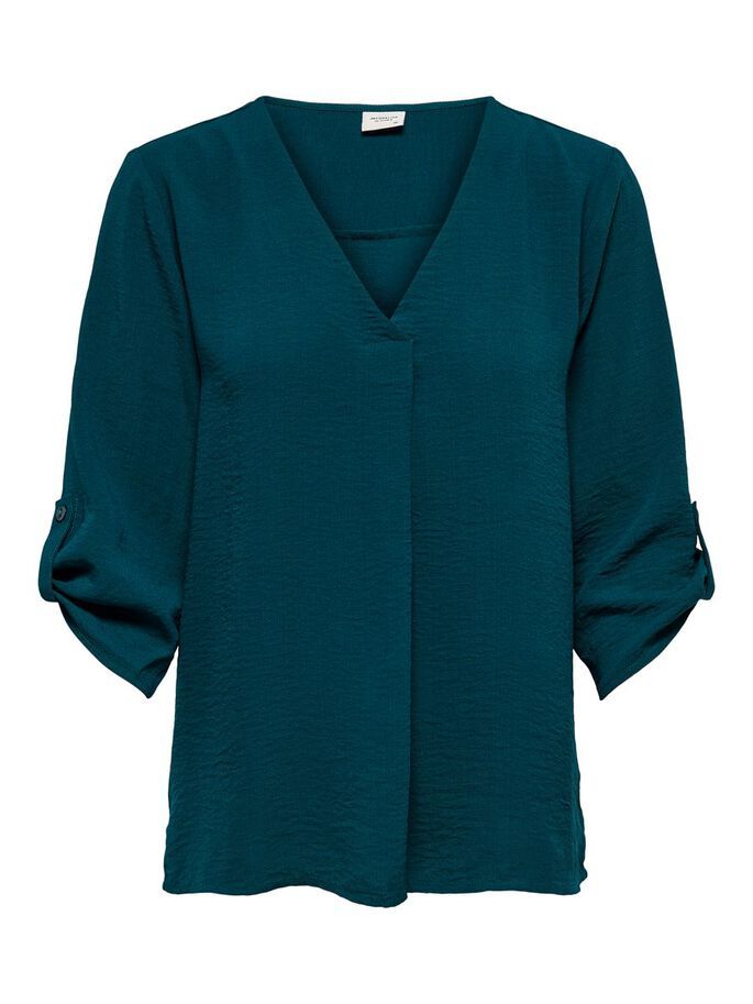 JDY DIVYA V-neck 3/4 Sleeve Top - Blue - Size 36