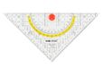 KUM - Geometriehoek en passer 16 cm, transparant, set van 3
