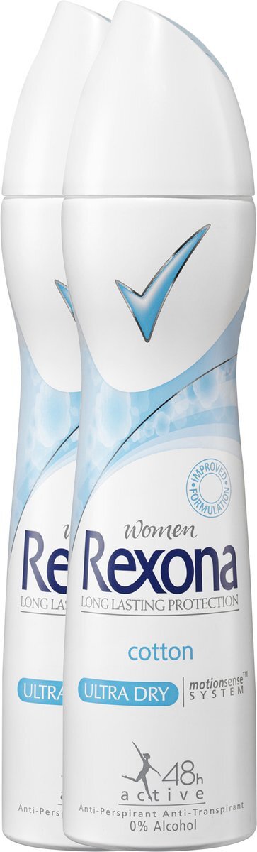 Rexona Ultra Dry Cotton Women - 2 x 200 ml - Deodorant Spray - Voordeelverpakking