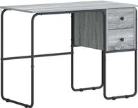 vidaXL Bureau met opslag Grijs Sonoma 100 x 50 x 75 cm