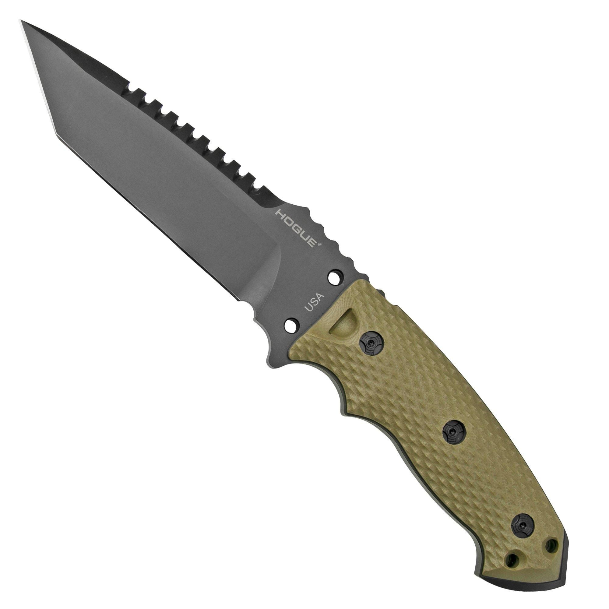 Hogue EX-F01 5.5" Tanto - OD Green G10 - A2 Steel - 35128 Fixed Blade Knife