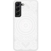 Samsung Galaxy S22 Mandala blanc Verstevigd hoesje met sublimatie bedrukking