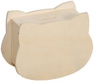 Artemio Hout 15 x 10,5 x 6,3 cm Pussy spaarpot, beige