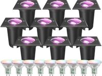 LEDVION Set van 9 LED Grondspot Buiten IP67 4.9W 230V 345Lm GU10 RGB