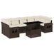 vidaXL Loungeset 8-delig avec coussins, polyrotin, brun