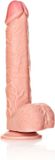 Shots - RealRock Rechte Realistische Dildo met Ballen en Zuignap - 30,5 cm flesh