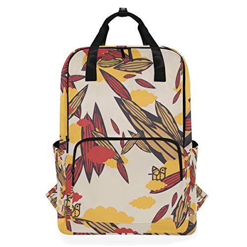 MONTOJ Reizen Rugzak Chinese Stijl Gerst Blad Schilderen School Rugzak