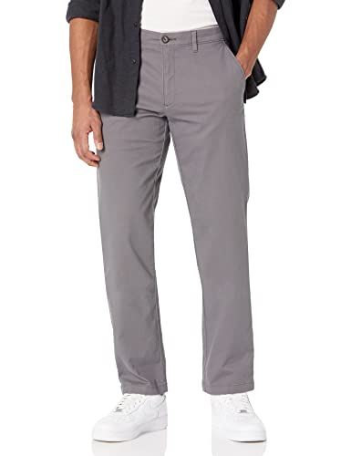 Amazon Essentials Heren Standaard Straight-Fit Casual Stretch Khaki - Donkergrijs - 42W / 29L