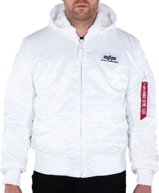 Alpha Industries MA-1 ZH Back Print Jacket Men White/Black L