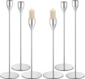 Kandelaar SnelShoppen - 6 Delige Set Metalen Kaarsenhouders, Retro Elegante Kaarsenstandaards in 3 Hoogtes (33/28/23cm) Voor Bruiloften, Diner, Feesten en Thuis