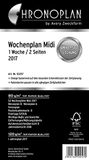 Chronoplan 50707 kalendervulling 2017 (weekplanning in kolommen) wit 1 week/2 pagina's (regels). Midi
