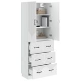 vidaXL Kastenset 2 st 66 x 34,5 x 87 cm Bewerkt hout Hoogglans Wit