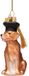 Vondels Boule de Noël en verre - Chien avec chapeau réussi 10cm brun 1 pièce