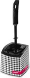 York Toiletborstel met houder York "PEPITA" collection Zwart/Wit