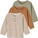 Vertbaudet Set van 3 T-shirts Basics van biokatoen baby