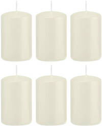 Trend Candles 6x Ivoorwitte cilinderkaars/stompkaars 5 x 8 cm 18 branduren - Geurloze kaarsen - Woondecoraties